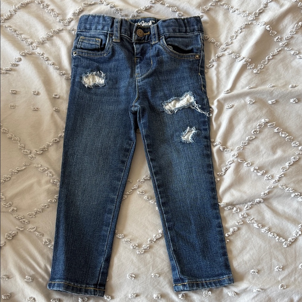 Cat & Jack Dark Blue Distressed Kids Skinny Jeans